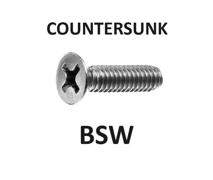 BSW  Machine Screws Stainless Steel Grade 316 Countersunk